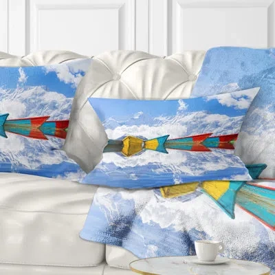 Design Art Moving Colorful Boats In Lake - Boats Printed Throw Pillow
