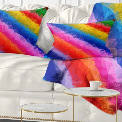 Design Art Multi Color Polygonal Pencils - Abstract Printed Pillow