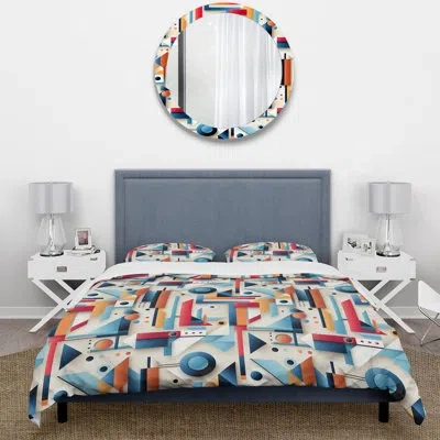 Design Art Multicolor Eclectic Geometric Diversity Iii - Eclectic Duvet Cover Set