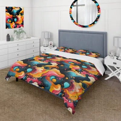 Design Art Multicolor Popart Playful Matrix Iii Bedding In Yellow;pink;teal