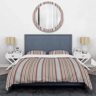 Design Art Multicolor Striped Pattern - Abstract Duvet Cover Set - Microfiber Polyester