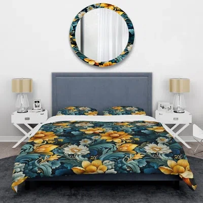 Design Art Multicolor Tropical Fusion Floral Pattern - Floral Duvet Cover Set