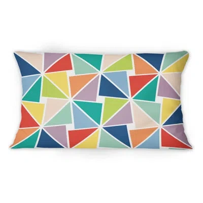 Design Art Multicolored Triangle Pattern -1 Patterned Printed Throw Pillow