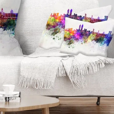 Design Art Mumbai Skyline - Cityscape Printed Throw Pillow