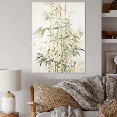 Design Art Muted Bamboo Embrace Iii - Bamboo Wall Decor_106617 In Wrapped Canvas