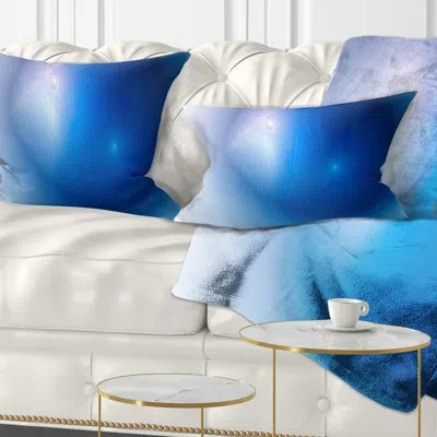 Design Art Mysterious Blue Fractal Texture - Abstract Printed Throw Pillow