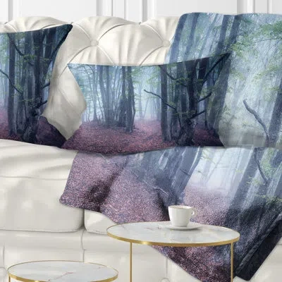 Design Art Mysterious Fairytale Wood - Landscape Printed Throw Pillow