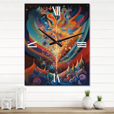 Design Art Mysterious Rainbow Vision Landscape - Abstract Landscape Wall Clock In Multi-color