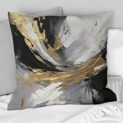 Design Art Mystery Awakening V -  Printed Pillow In Black;gold
