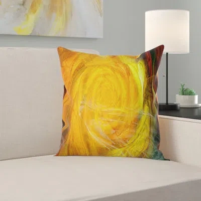 Design Art Mystic Abstract Fractal Rose - Abstract Printed Pillow In Blue;black;brown;green;red;yellow