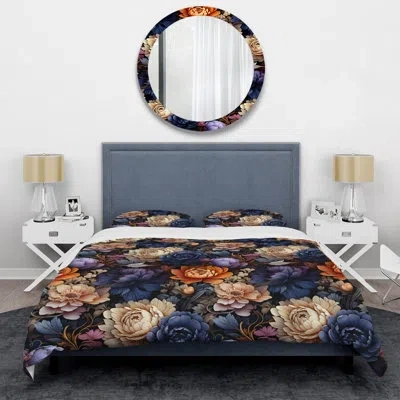 Design Art Mystic Flora Moody Patterns I Duvet Cover Set In Multicolor