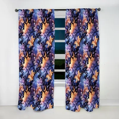 Design Art Mystic Purple Damask Whispers I - Bohemian Velvet Curtain - Room Darkening - 1 Panel