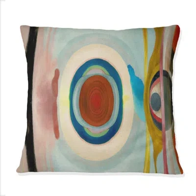 Design Art Mystic Terra Rosa Wisdom I - Abstract Printed Throw Pillow In Brown;beige