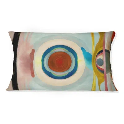 Design Art Mystic Terra Rosa Wisdom I - Abstract Printed Throw Pillow In Brown;beige