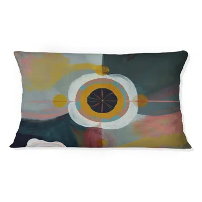 Design Art Mystic Terra Rosa Wisdom Iii - Abstract Printed Throw Pillow In Brown;beige