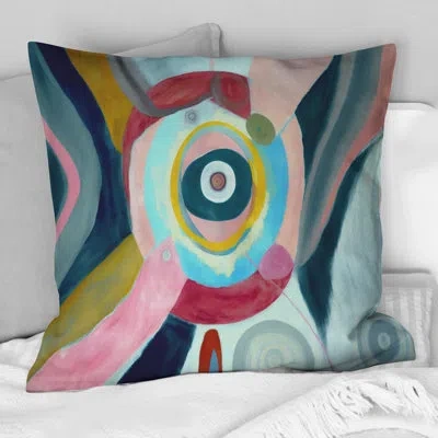 Design Art Mystic Terra Rosa Wisdom Iv - Abstract Printed Throw Pillow In Brown;beige