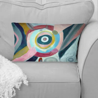 Design Art Mystic Terra Rosa Wisdom Iv - Abstract Printed Throw Pillow In Brown;beige