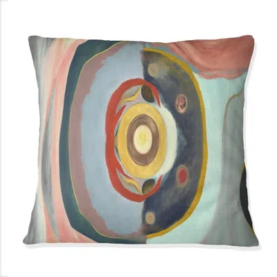 Design Art Mystic Terra Rosa Wisdom V - Abstract Printed Throw Pillow In Brown;beige