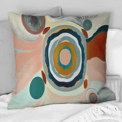 Design Art Mystic Terra Rosa Wisdom Vi - Abstract Printed Throw Pillow In Brown;beige