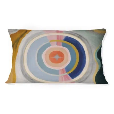 Design Art Mystic Terra Rosa Wisdom Vii - Abstract Printed Throw Pillow In Brown;beige