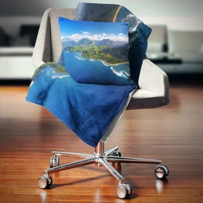 Design Art Na Pali Coast Wide View - Beaches Printed Pillow