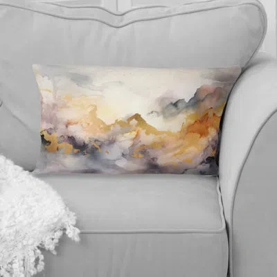 Design Art Nature's Nordic Beauty I - Scandinavian Printed Throw Pillow In Gray;gold