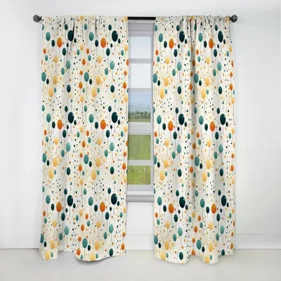 Design Art Natures Palette Polka Dots Pattern - Abstract Curtain - Blackout Abstract Curtain - 1 Panels In Gray
