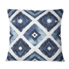 Design Art Navy White Diamond Patterns Ii - Transitional Throw Pillow In Blue;navy