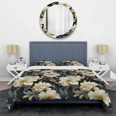Design Art Neo Victorian Fusion Victorian Pattern Xv Duvet Cover Set In Gray;beige