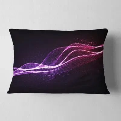 Design Art Neon 3d Digital Wave - Abstract Printed Pillow