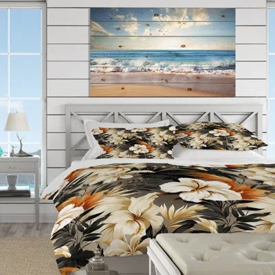 Design Art Neutral Mirage Tropical Pattern I Bedding In Green;beige
