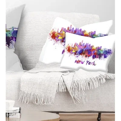 Design Art New York Skyline - Cityscape Printed Pillow