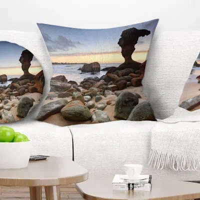 Design Art Noraville Central Coast Australia - Sea & Shore Printed Throw Pillow In Brown