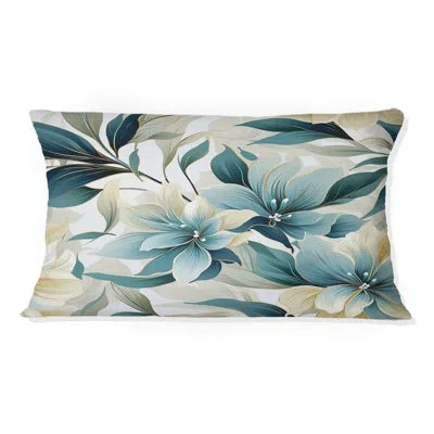 Design Art Oceanic Canvas Tropical Pattern - Floral Polyester Pillow In Green;beige