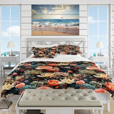 Design Art Oceanic Gardens Tropical Pattern Bedding In Beige;pink