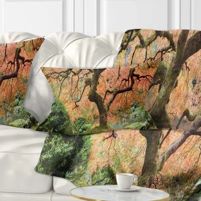 Design Art Old Japanese Maple Tree - Landscape Printed Pillow