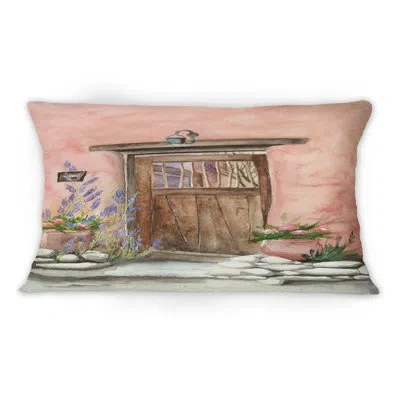 Design Art Old Wood Door Of Country House - Vintage Printed Throw Pillow 1