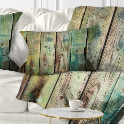 Design Art Old Wood Pattern - Street Art Printed Throw Pillow