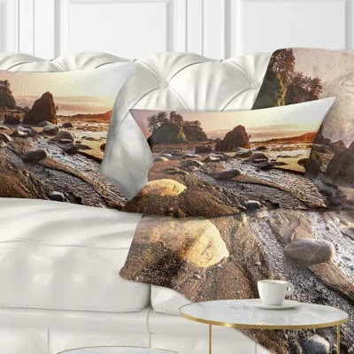 Design Art Olympic National Park Coast - Sea & Shore Printed Throw Pillow