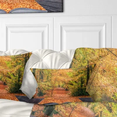 Design Art Open Book In Autumn - Landscape Printed Throw Pillow
