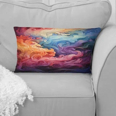 Design Art Opt Art Chromatic Delirium Ii - Op Art Printed Throw Pillow In Multi-color