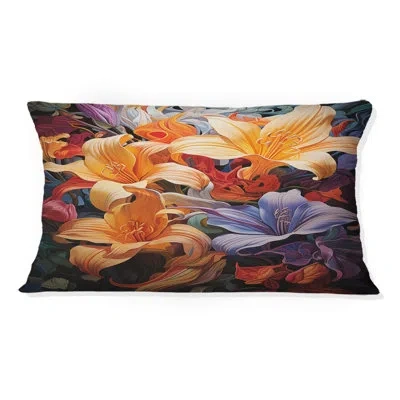 Design Art Opt Art Flowers Harmonic Contrast I - Op Art Printed Throw Pillow In Pink