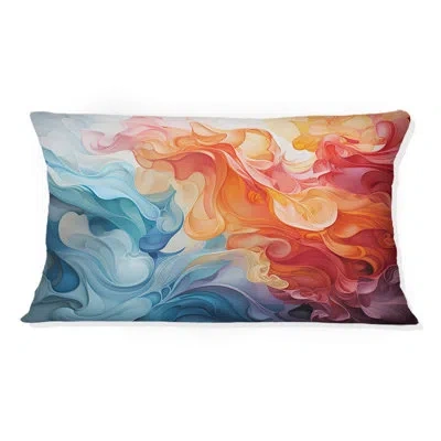 Design Art Opt Art Harmonic Balance Iii - Op Art Printed Throw Pillow In Blue;red
