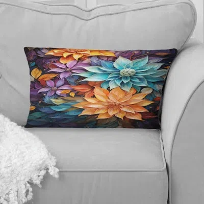 Design Art Opt Art Luminous Kaleidoscope I - Op Art Printed Throw Pillow In Orange