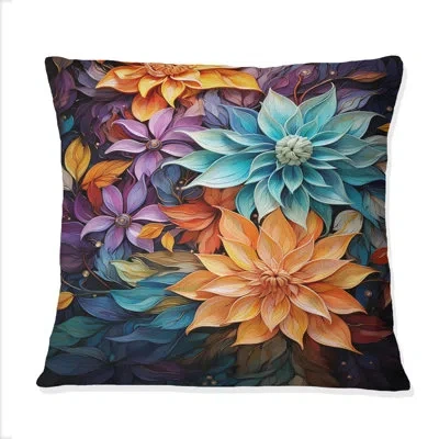 Design Art Opt Art Luminous Kaleidoscope I - Op Art Printed Throw Pillow In Orange