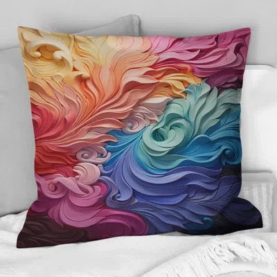 Design Art Opt Art Radiant Spectrum I - Op Art Printed Throw Pillow In Blue;black;brown;green;red;yellow