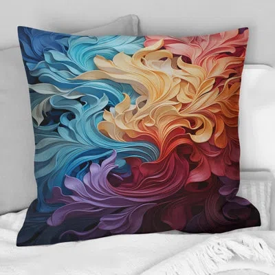 Design Art Opt Art Rhythmic Vibrations - Op Art Printed Throw Pillow In Blue;black;brown;green;red;yellow