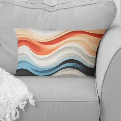Design Art Opt Art Straight Line Delirium Ii - Op Art Printed Throw Pillow In Multi-color