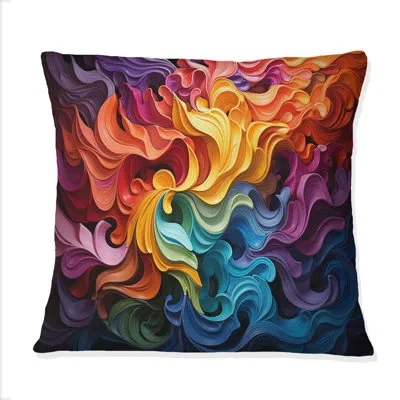 Design Art Opt Art Vibrant Illusions Ii - Op Art Printed Throw Pillow In Blue;black;brown;green;red;yellow