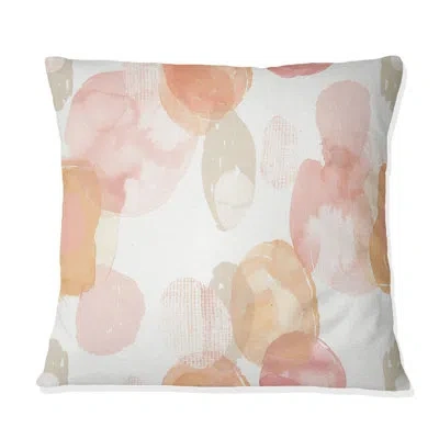Design Art Orange Beige Boho - Boho Throw Pillow In Beige;orange